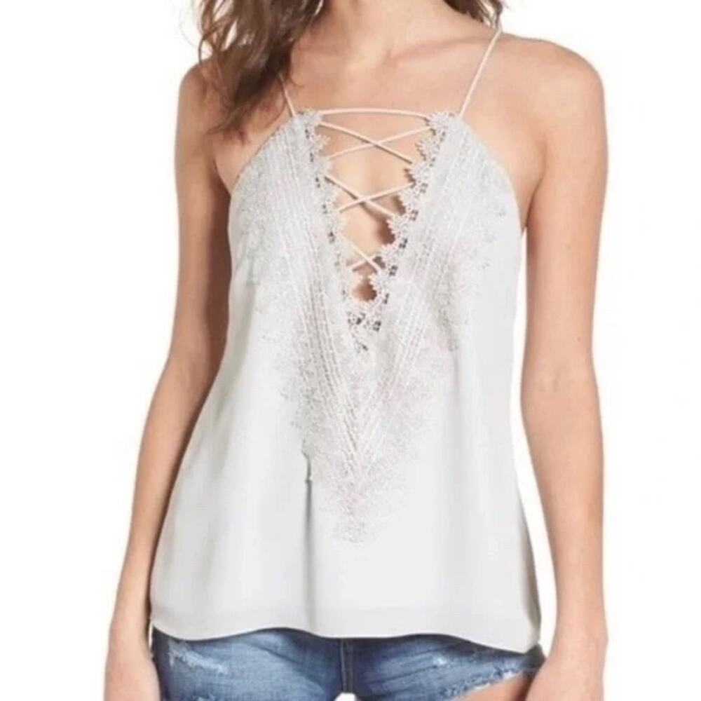 WAYF Ladies Posie Strappy Top Blouse Cream Size Large